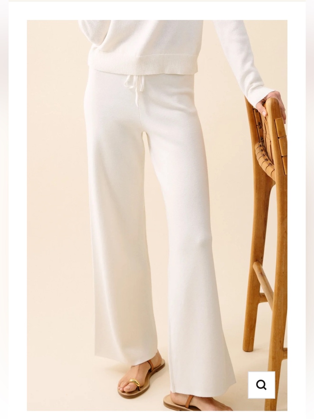 KILTE The Taylor Pant 100% Cotton Cashmere Pullover Sweater Ivory Size 1